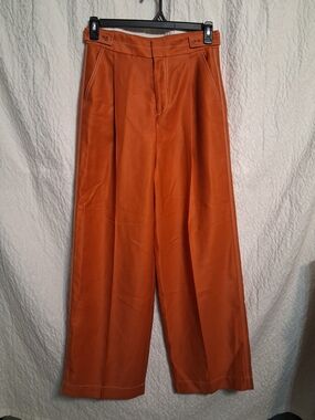 Anthropologie Wide-Leg Pants in Rust Orange